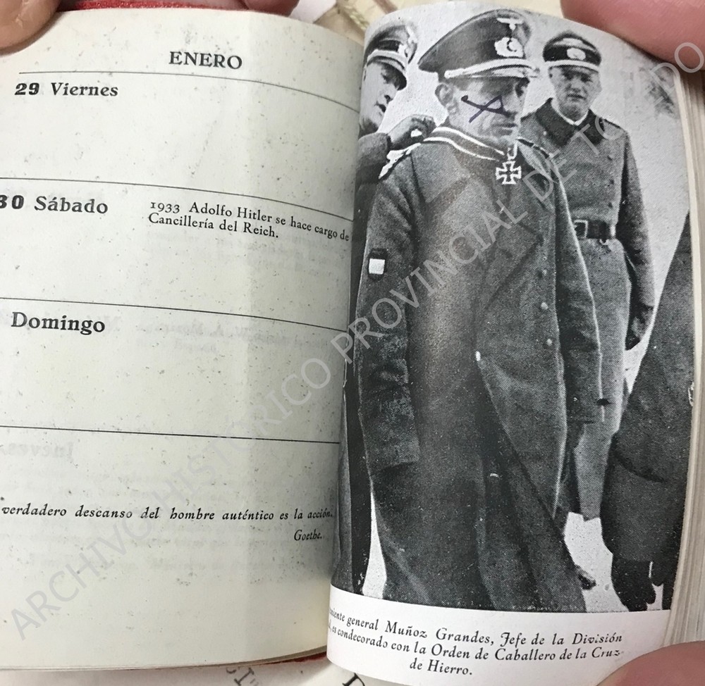 Aparece en Toledo la agenda nazi de Leocadio Jiménez