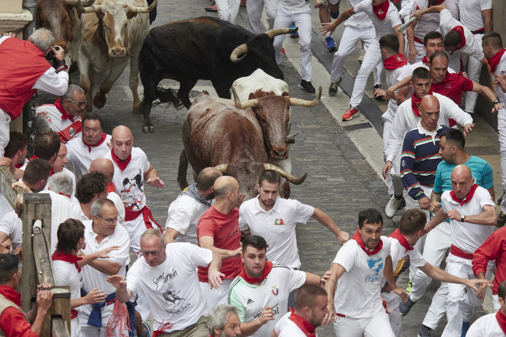 Primer encierro de San Fermín 2023 en Pamplona (Navarra)