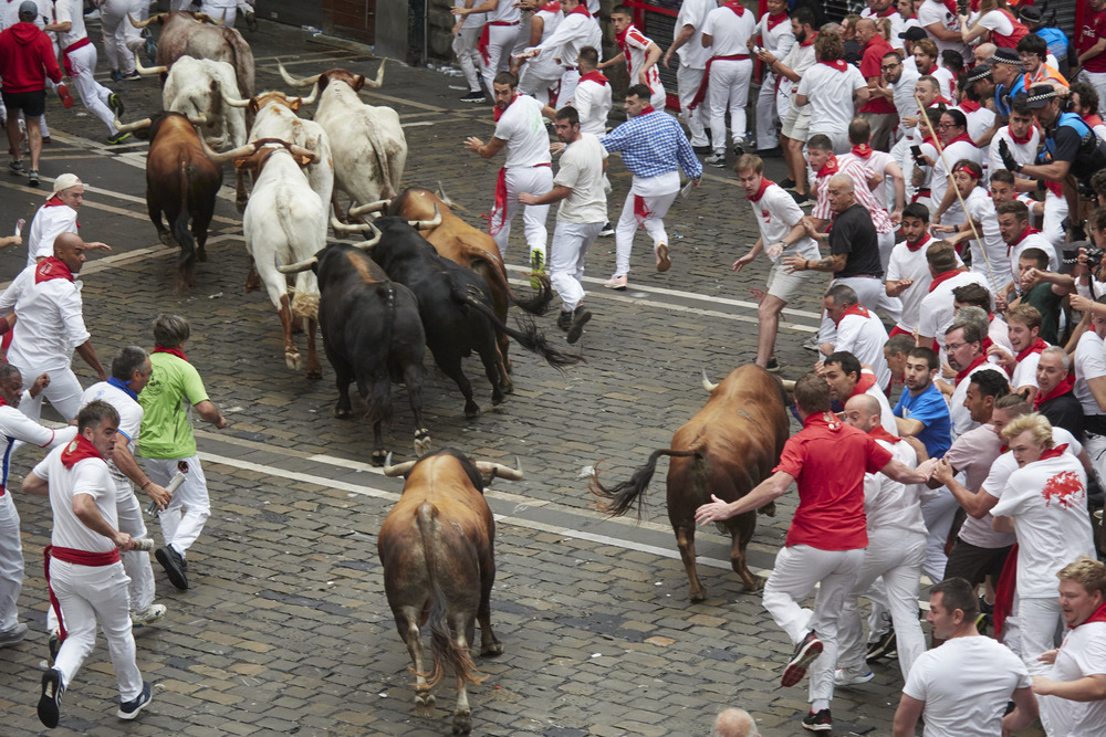 Primer encierro de San Fermín 2023 en Pamplona (Navarra)  / EDUARDO SANZ