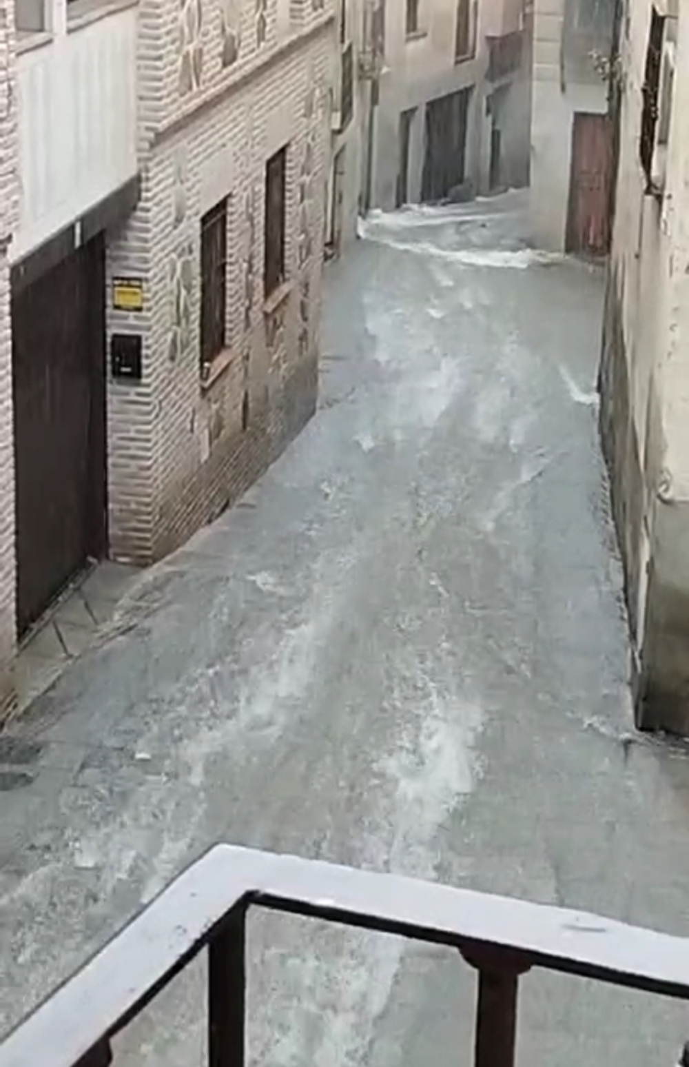 La Bajada del Barco inundada por el agua.