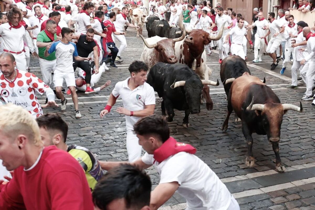 Cuarto encierro de los Sanfermines  / JESÚS DIGES