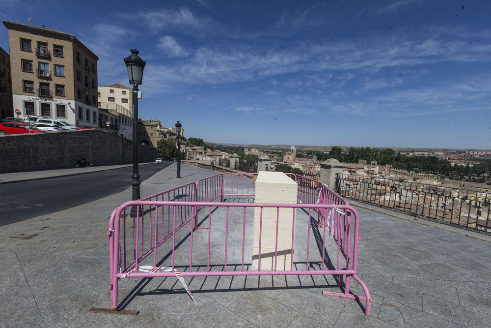 La nueva peana donde se ubicará la escultura de Federico Martín Bahamontes. 