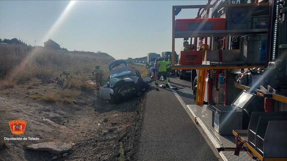 Excarcelan a un atrapado tras una colisión en Seseña