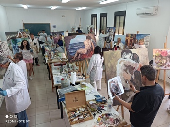 Los alumnos del curso de pintura de Polán exponen sus trabajos