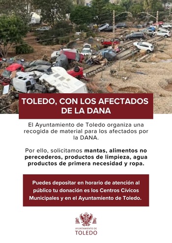 Toledo recoge enseres para afectados por la DANA