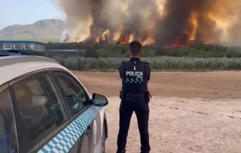 El fuego vuelve a castigar la Sierra de los Donceles en Hellín